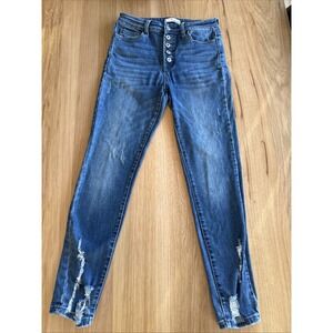 VERVET Los Angeles Medium Wash High Rise Skinny Jeans Size 29 Button Fly